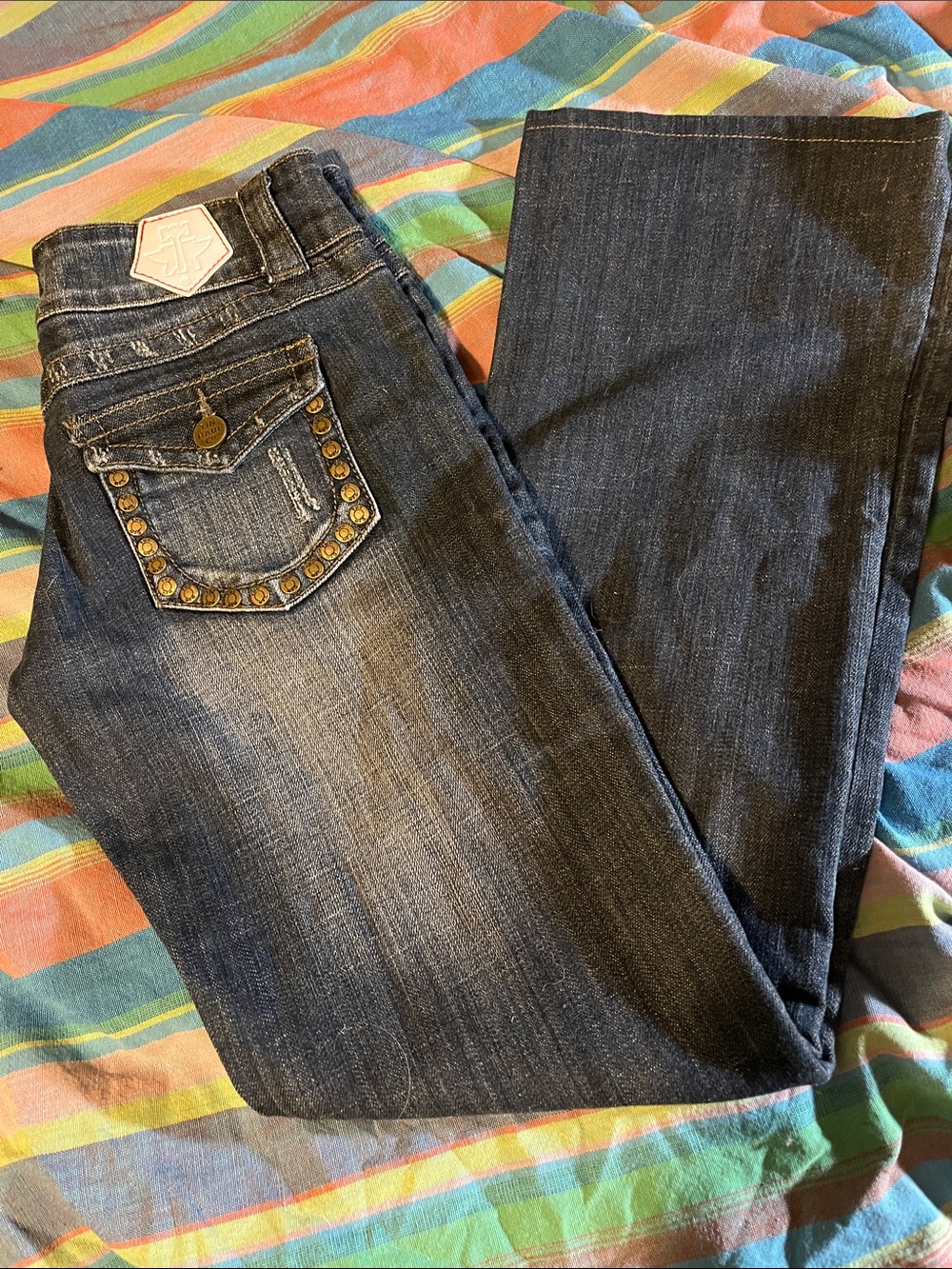 Tin Haul Dark Wash Women’s Jeans with Studded Pocket
